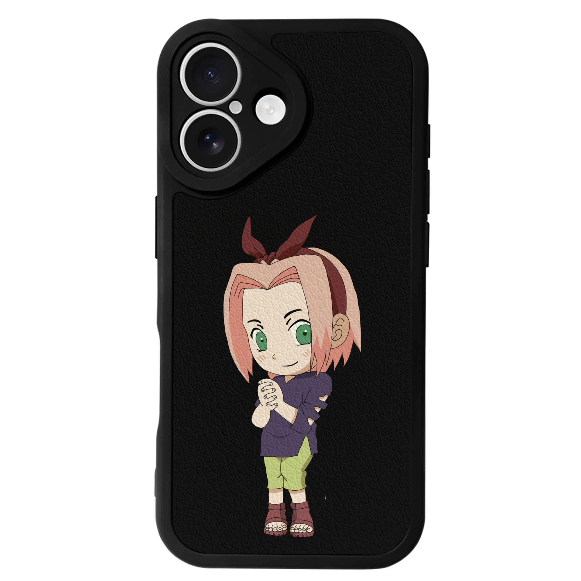（画像用） NARUTO -ナルト- 春野サクラ Haruno Sakura 【iPhone 16シリーズ対応】シリコンスマホケース（レザー調） 材質：シリコン